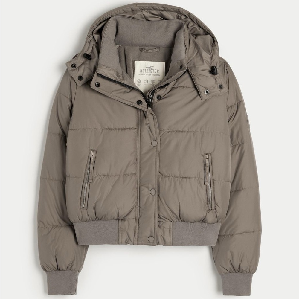 Women's Natural Ultimate Puffer Bomber Jacket Gray XXS
